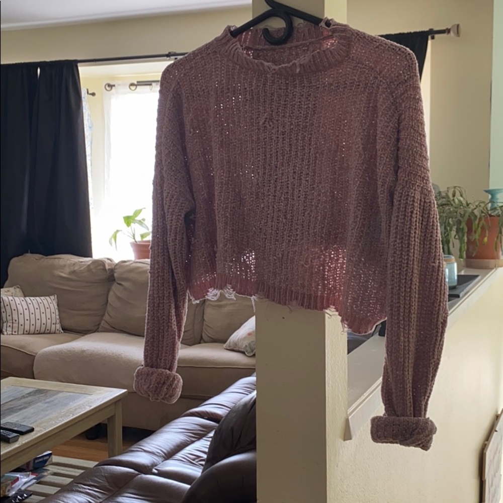Pink cropped sweater